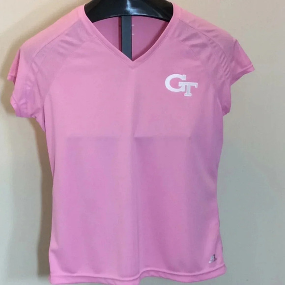 NWT Russell Stretch-POWER Pink Georgia Tech Shirt - Picture 2 of 8